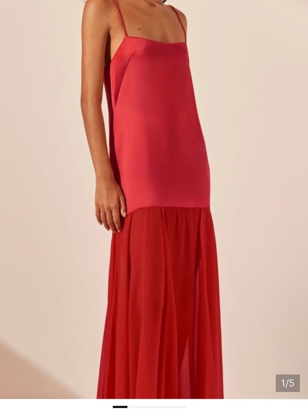 SHONA JOY Moraya Dropped Waist Maxi Dress in Chilli 4